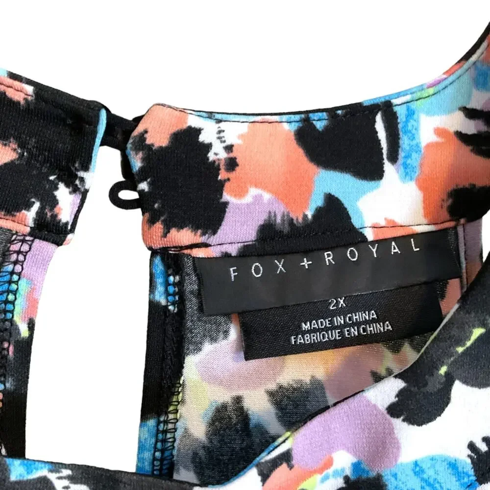 FOX + ROYAL Maxi Dress Sleeveless Cheetah Print Women's Soft Plus Sz 2X - Picture 5 of 9